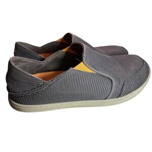 OluKai Nohea Mesh Slip On Shoe Sneaker 10188-4242 Dark Shadow Grey US 9